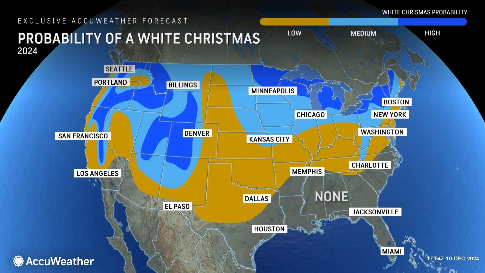 AccuWeather’s 2024 White Christmas Forecast Calls for Snow for More Areas